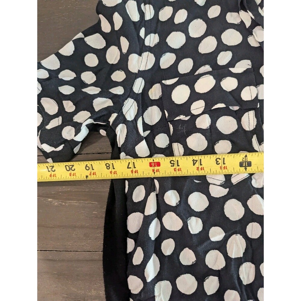 Porridge Womens Black White Polka Dot Shirt Top Sz Small Anthropologie Brand - Picture 6 of 11